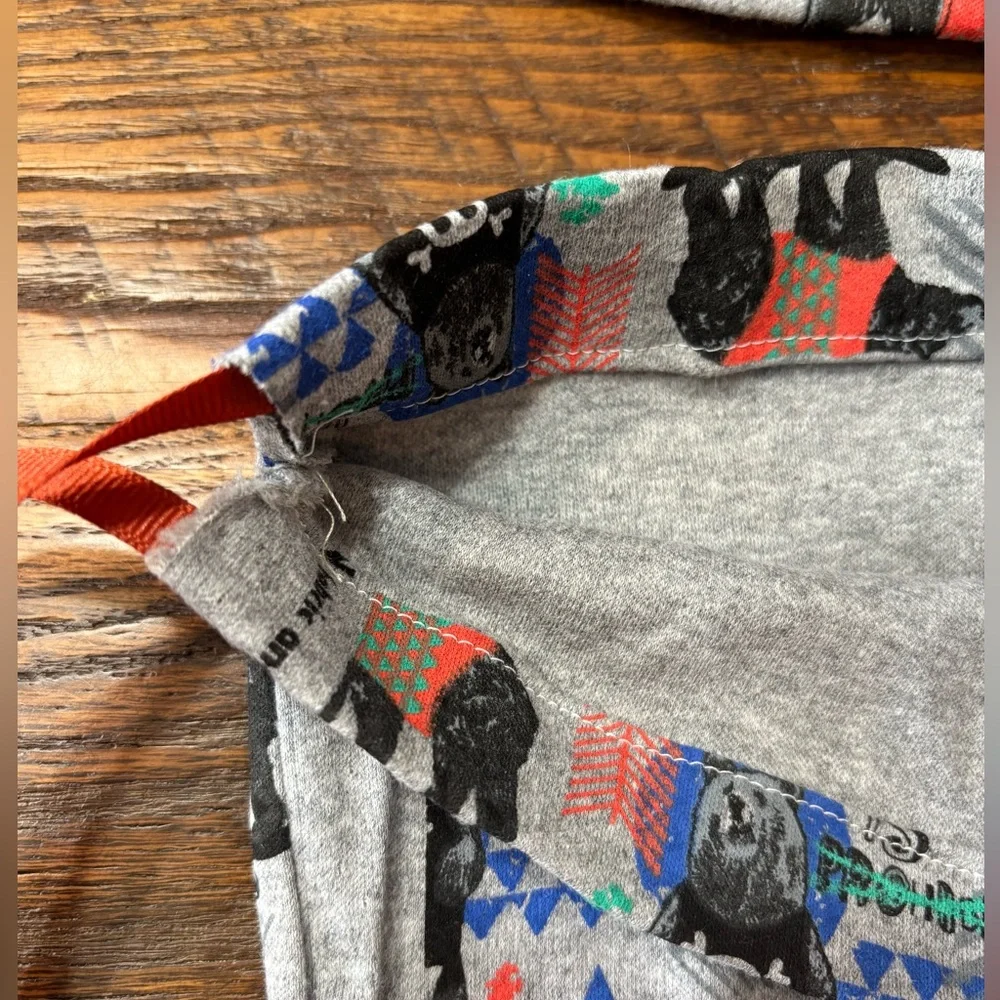 4 Handmade “Skateboarding Bears” Cotton Drawstring Gift Bags